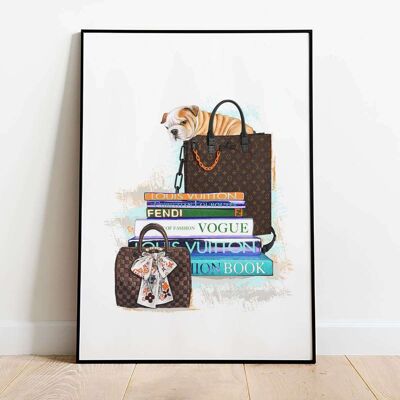 Fashion Books and Cat Poster (50 x 70 cm)