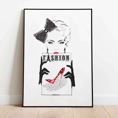 Fashion Lips Grey Bullet Fashion Poster (50 x 70 cm)