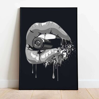 Fashion Lips in Copper Navy Poster (42 x 59.4cm)