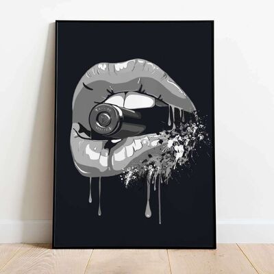 Fashion Lips in Copper Navy Poster (50 x 70 cm)