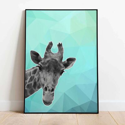 Giraffe flower crown Nursery Poster (42 x 59.4cm)