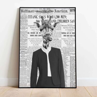 Giraffe pink 001 Animal Poster (50 x 70 cm)