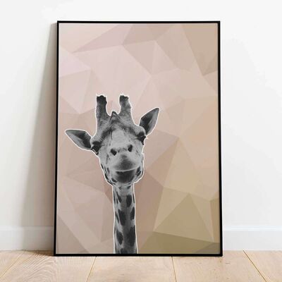 Giraffe Pink 002 Animal Poster (42 x 59.4cm)