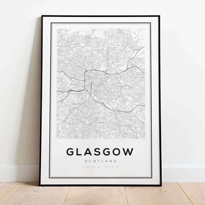 Glasgow Retro City Map Poster (42 x 59.4cm)