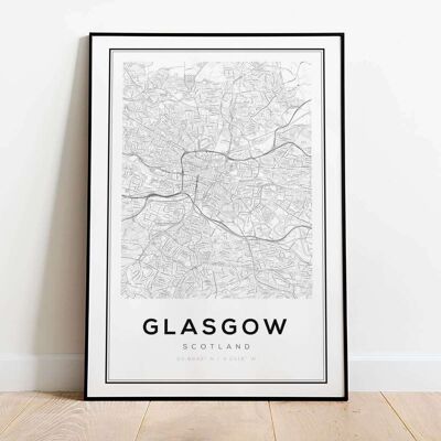 Glasgow Retro City Map Poster (50 x 70 cm)