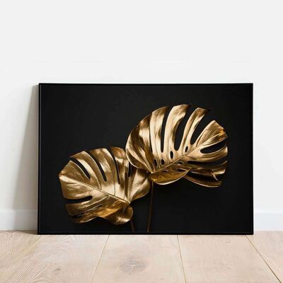 Gold Navy 001 Abstract Poster (50 x 70 cm)