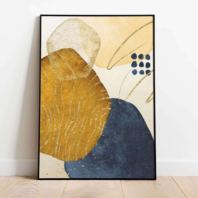 Gold Navy 002 Abstract Poster (61 x 91 cm)