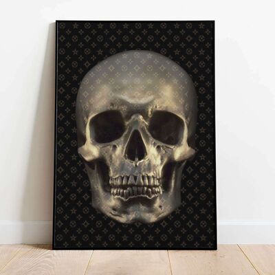 Gold Skull with Headphones Chopping Board