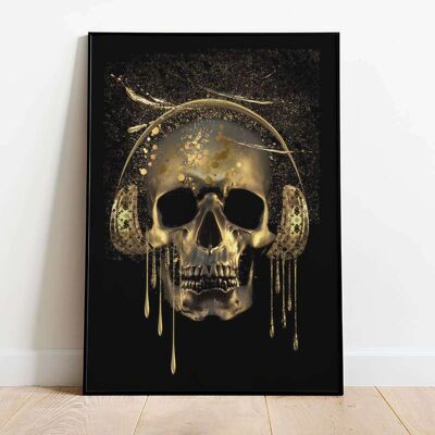 Gold Smoky Liquid Art Poster (61 x 91 cm)