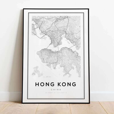 Hong Kong Skyline City Map Poster (61 x 91 cm)