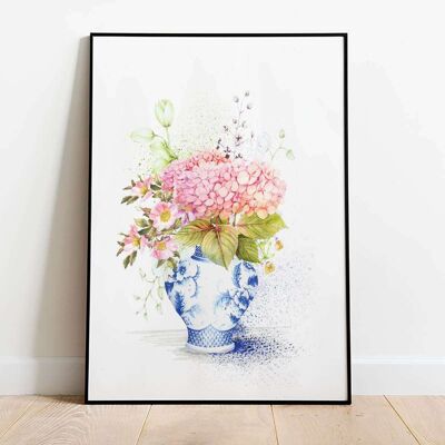 Hydrangea Hortensia Floral Nature Still Life Print Poster (42 x 59.4cm)