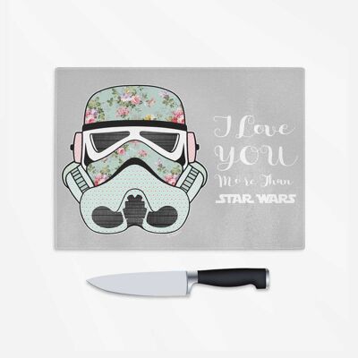 I love you more than Star Wars Floral Chopping Board