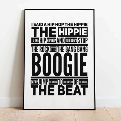 I said Hip Hop - Boxed Music Typography Poster (42 x 59.4cm)