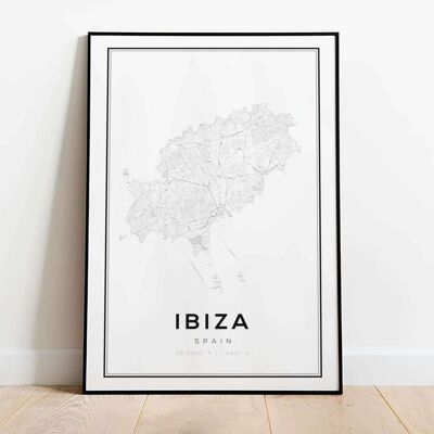 Ibiza City Map Poster (42 x 59.4cm)