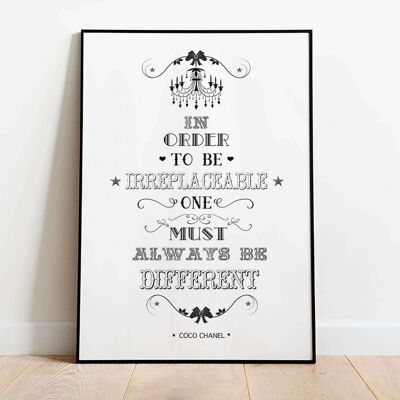 In Order To be Irreplaceable Typography Poster (42 x 59.4cm)