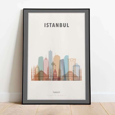 Istanbul Skyline City Map Poster (42 x 59.4cm)