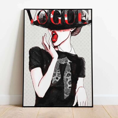 Lady in Hat Fashion Magazine Poster (42 x 59.4cm)