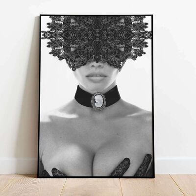 Lady in mask necklace Fashion Photography Poster (42 x 59.4cm)