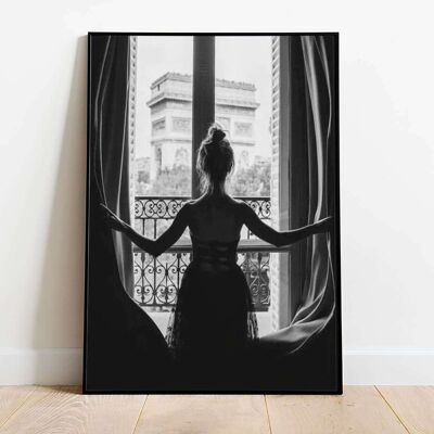 Lady in Paris Window Poster (42 x 59.4cm)