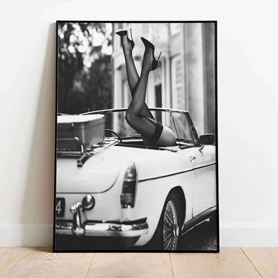 Lady Legs Classic Car Fashion Poster (42 x 59.4cm)