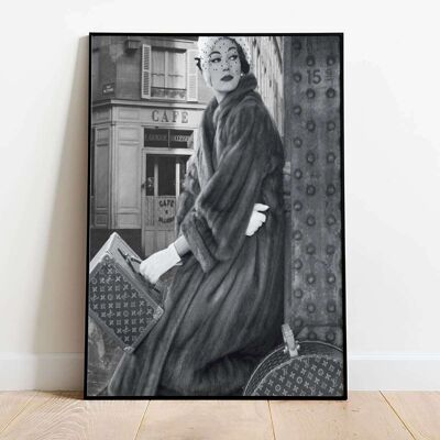 Lady with suitcase Fashion Poster (50 x 70 cm)