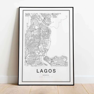 Lagos City Map Poster (42 x 59.4cm)