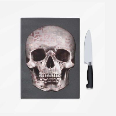 Leopard Rose Gold Skull Chopping Board