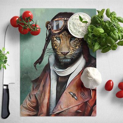 Lieutenant Leopard Animal Military Chopping Board