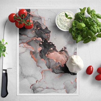 Liquid Copper Grey Left Side Abstract Chopping Board