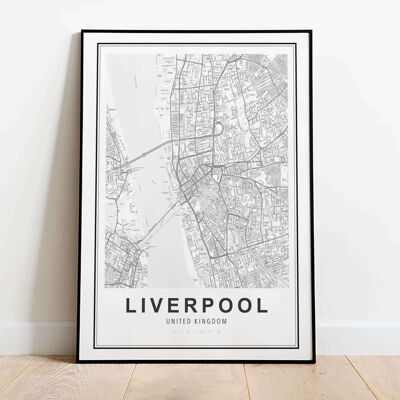 Liverpool City Map Poster (42 x 59.4cm)