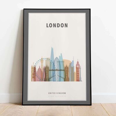 London Skyline City Map Poster (42 x 59.4cm)