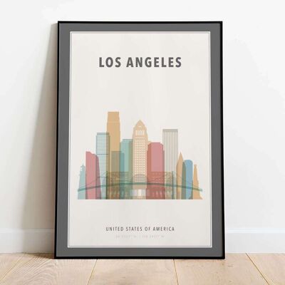 Los Angeles Skyline City Map Poster (50 x 70 cm)