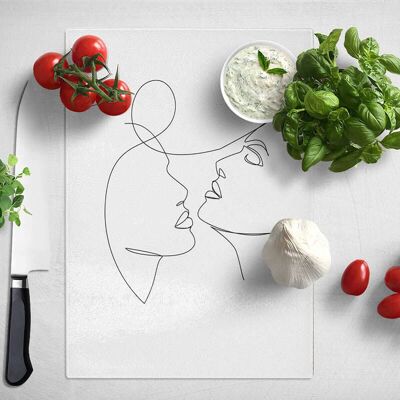 Love Figures Line Abstract Chopping Board