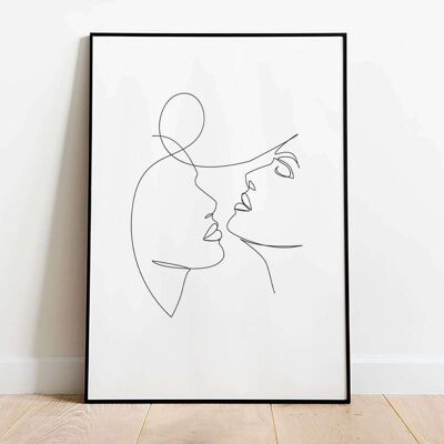 Love Figures Line Abstract Poster (61 x 91 cm)