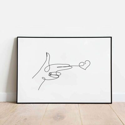 Love Gun Hand Love Abstract Landscape Fashion Poster (61 x 91 cm)