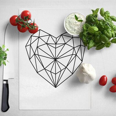 Love Heart Geometric Abstract Chopping Board