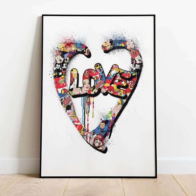 Love Heart Red Pop Graffiti Poster (42 x 59.4cm)
