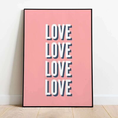 LOVE LOVE Typography Poster (61 x 91 cm)