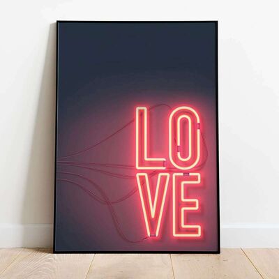 Love Neon Typography Poster (42 x 59.4cm)
