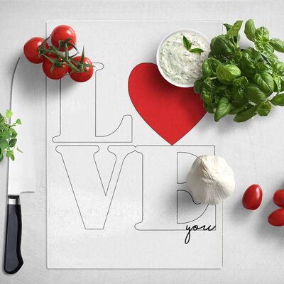 Love You Typography Chopping Board