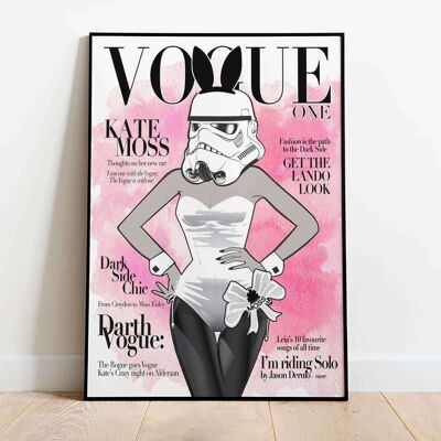 Magazine Cover KM Pink Watercolour Fashion Poster (50 x 70 cm)