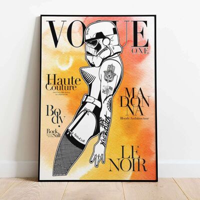 Magazine Cover Madonna Orange Watercolour Fashion Poster (42 x 59.4cm)