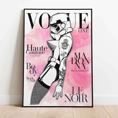 Magazine Cover Madonna Pink Watercolour Fashion Poster (50 x 70 cm)