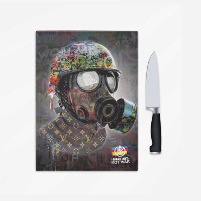 Make Art Not War Chopping Board