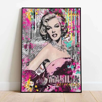Marilyn Monroe Doodle Pop Graffiti Poster (50 x 70 cm)