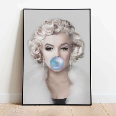 Marilyn Monroe Hollywood Blue Bubblegum Poster (42 x 59.4cm)