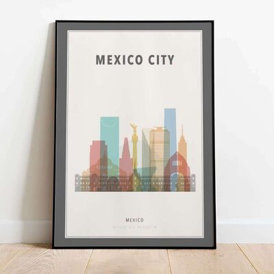 Mexico Skyline City Map Poster (42 x 59.4cm)