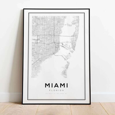 Miami City Map Poster (42 x 59.4cm)