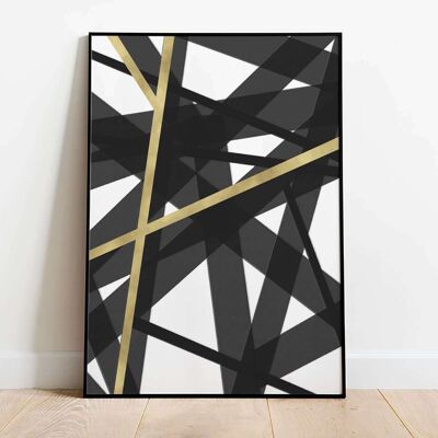 Monochrome Gold Abstract 001 Poster (61 x 91 cm)