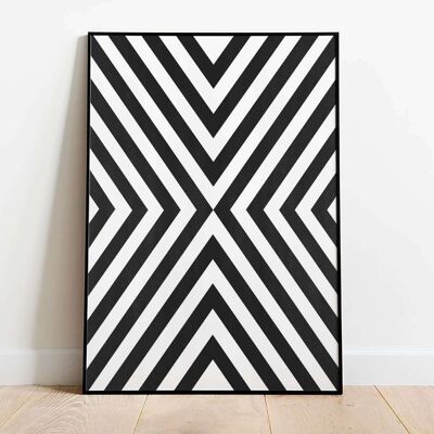 Monochrome Lines Abstract Art Poster (50 x 70 cm)